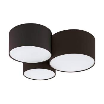 3-Light Pastore Ceiling Light Black Finish with Shade - EGLO