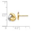 Black Bow Jewelry 8mm 14k Yellow Gold and Rhodium Polished Two Tone Knot Post Earrings - 4 of 4