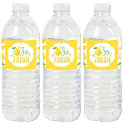 Big Dot of Happiness So Fresh - Lemon - Citrus Lemonade Party Water Bottle Sticker Labels - Set of 20