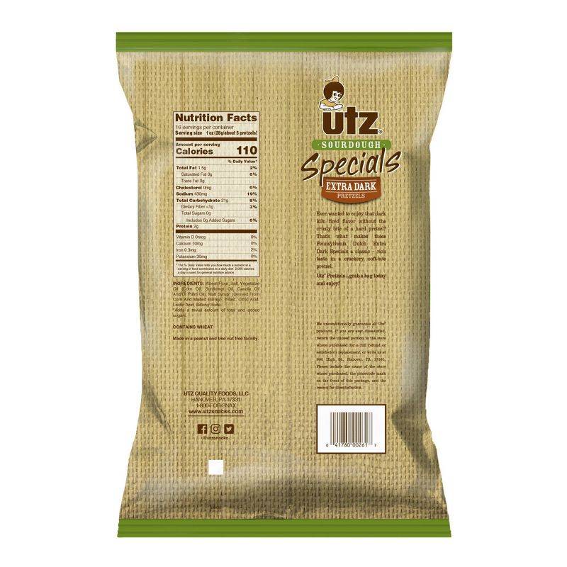 Utz Sourdough Specials Extra Dark Pretzels - 16oz, 3 of 7