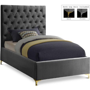 Meridian Furniture,Cruz Velvet Bed - 1 of 4