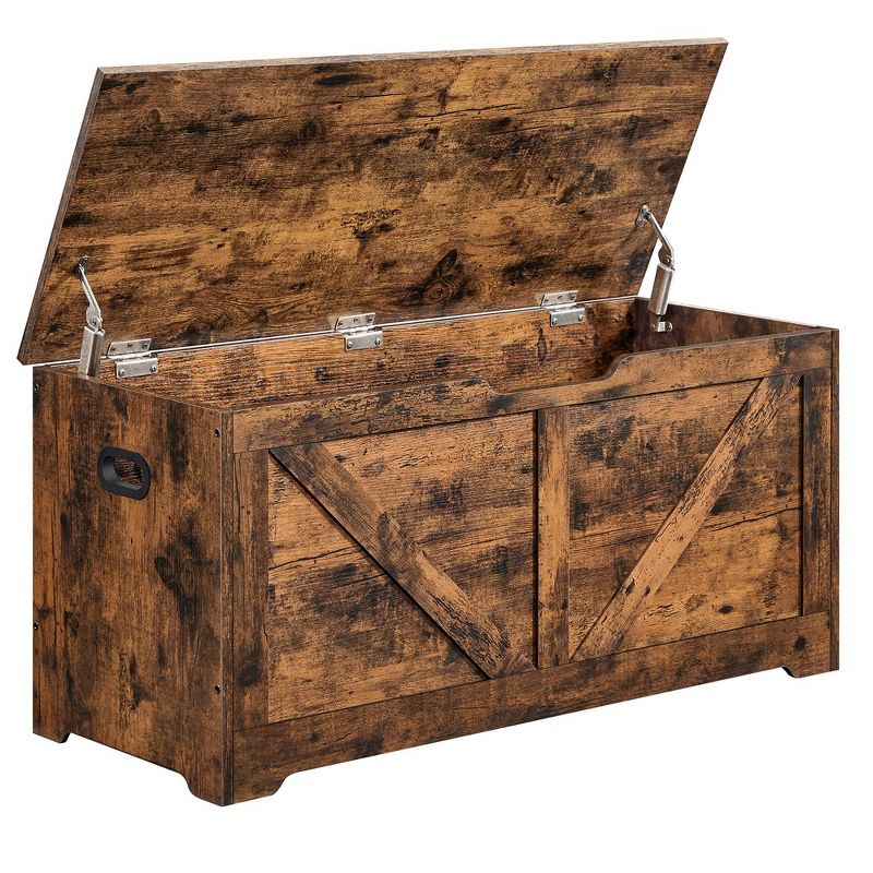VASAGLE Storage Chest, Storage Trunk with 2 Safety Hinges, Storage Bench, Shoe Bench, Barn Style, 15.7 x 39.4 x 18.1 Inches, 2 of 9