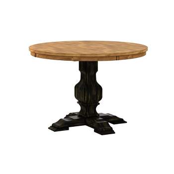 Delaney Two Toned Round Solid Wood Top Dining Table - Inspire Q