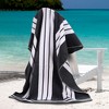 Striped Oversized Extra Large Cotton Beach Towel Set by Blue Nile Mills - 2 of 4