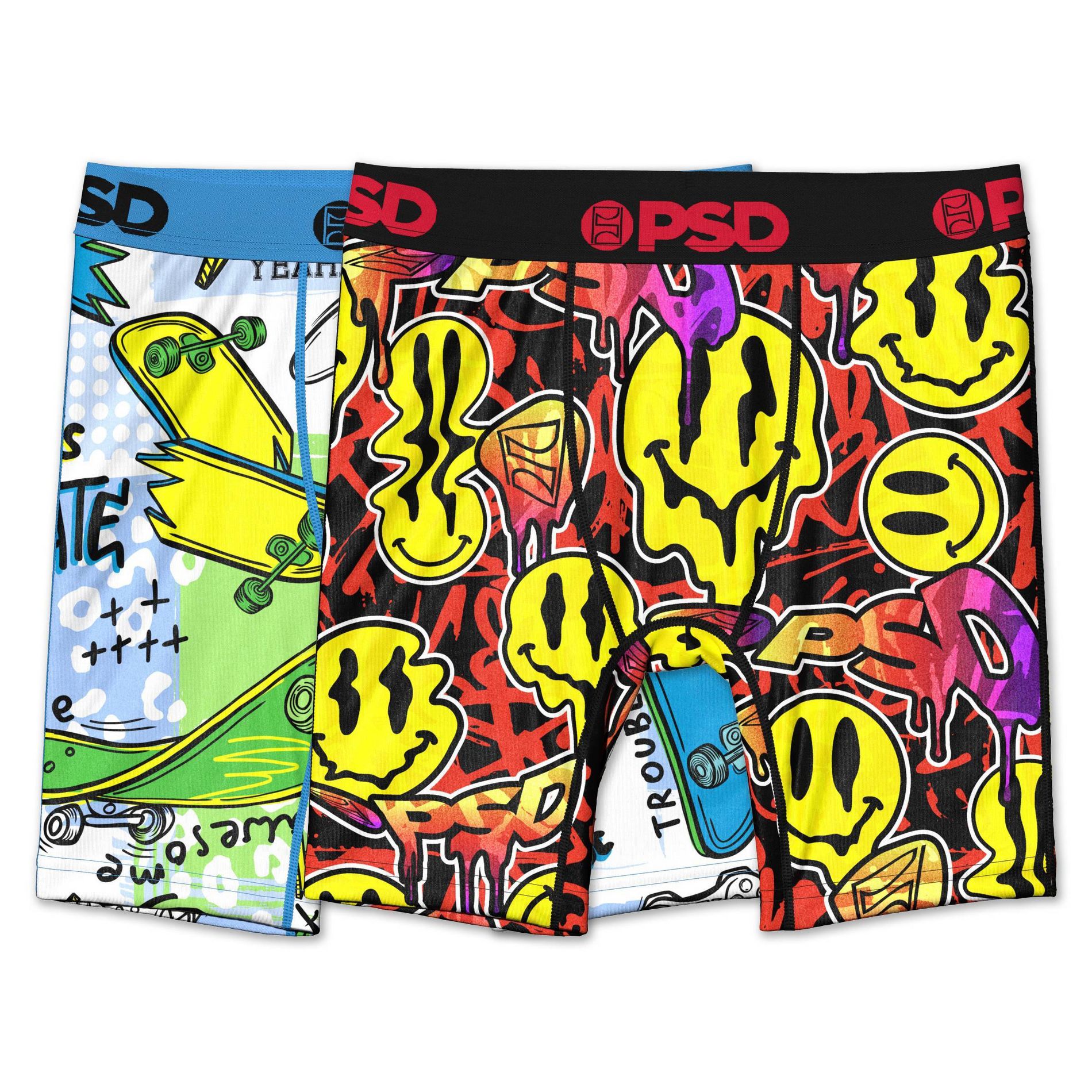PSD Boys' 2pk Smiley Street Boxer Brief Underwear - Multicolored