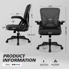 KERDOM Ergonomic Desk Chair Breathable Mesh Task Chair with Wheels Lumbar Support Home Desk Office Chair with Flip up Armrest,Black - 3 of 4