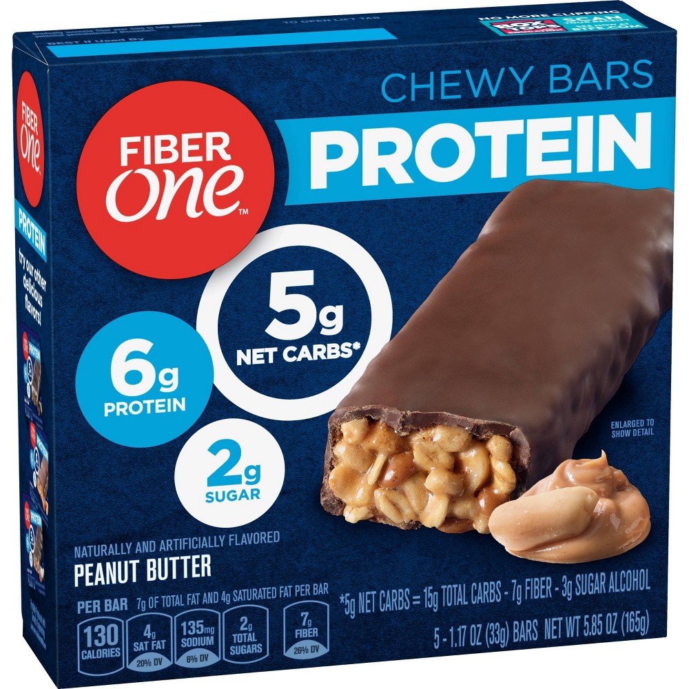 UPC 016000456822 product image for Fiber One Peanut Butter Protein Chewy Bars - 5ct | upcitemdb.com