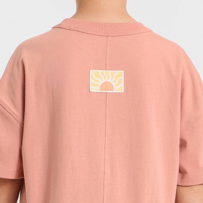 Cat & Jack Boys' Short Sleeve Oversized T-Shirt - Cat & Jack™ Orange L — фото 2