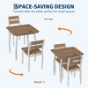 Dining Table Set for 2, 3 Piece Small Kitchen Table and 2 Upholstered Chairs with Metal Frame & Wood Grain Tabletop - 3 of 4