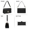 Women's Faux Leather Satchel Handbag, Small Crossbody Purse with 2 Straps, White (F195-white) - 3 of 4