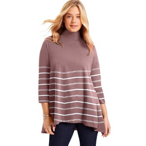 June + Vie by Roaman's One+Only Mock-Neck Tunic - 1 of 4