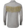 BLUEMING Men's Western Cowboy Fringe Shirt Costume Long Sleeve Casual Hippie Slim Fit Button Down Shirt - 2 of 4