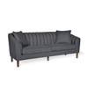 Standard Upholstered 3-Seater Sofa with Plush Accents, Tapered Legs and Accessory Pillows - 3 of 4