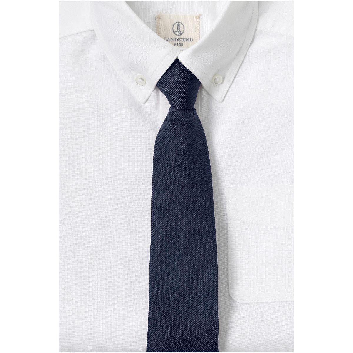 Lands' End School Uniform Kids Solid Pre Tied Tie - thumbnail 2