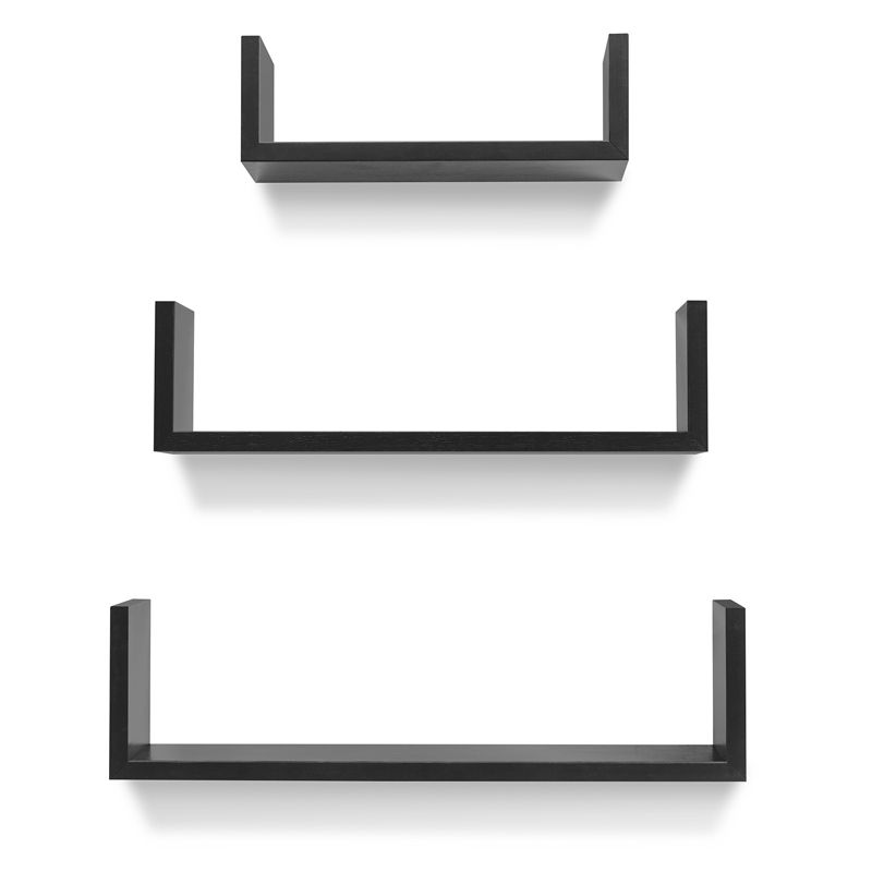 Americanflat Floating Shelves Made Of Composite Wood - Wall Mounted in Various Dimensions - Pack Of 3, 4 of 8