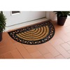 HomeRoots 18" X 30" Beige and Black Rubber and Coir Outdoor Semi Circle Door Mat - 2 of 4