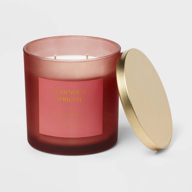 Colored Glass Candle Luminous Apricot Pink - Threshold™, 4 of 8