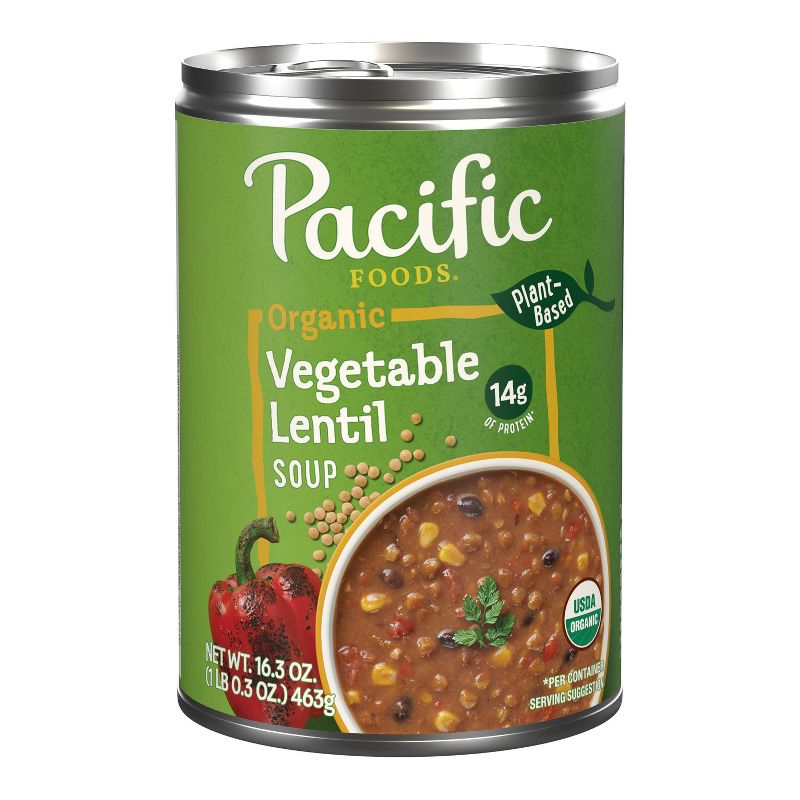 Pacific Foods Organic Plant Based Vegetable Lentil &#38; Roasted Red Pepper Soup - 16.3oz, 1 of 12