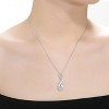 Guili Sterling Silver White Gold Plated Necklace featuring Two Clear Pear and Round Cubic Zirconia Halo Design for an Elegant Touch - 3 of 3