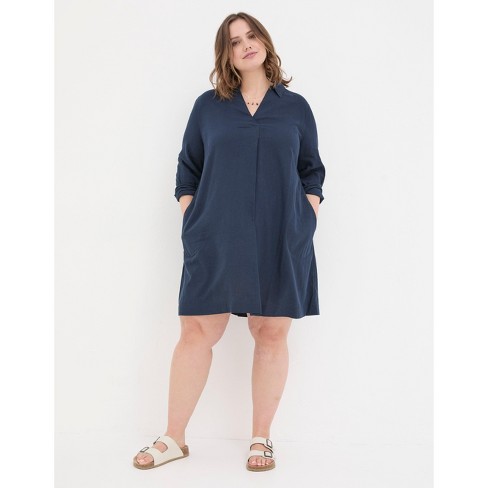 Plus Size Mina Linen Blend Tunic Dress : Plus Size Mina Linen Blend ...