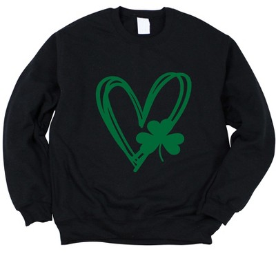 Simply Sage Market Women's Graphic Sweatshirt Hand Drawn Heart With Shamrock