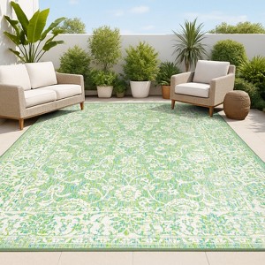 JONATHAN Y Tela Bohemian Textured Weave Floral Indoor/Outdoor Area Rug - 1 of 4