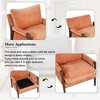 Orange Velvet Accent Chair, Mid-Century Modern Leisure Chair With Solid Wood Thick Seat Cushion For Living Room, Bedroom, Studio, Home, Office - 3 of 4