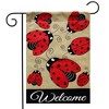 Ladybug Gathering Burlap Spring Garden Flag Welcome 18" x 12.5" Briarwood Lane - 2 of 4