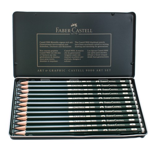 Graphite Sketch Pencil Set 12ct Faber-Castell 9000 -Art 8B - 2H
