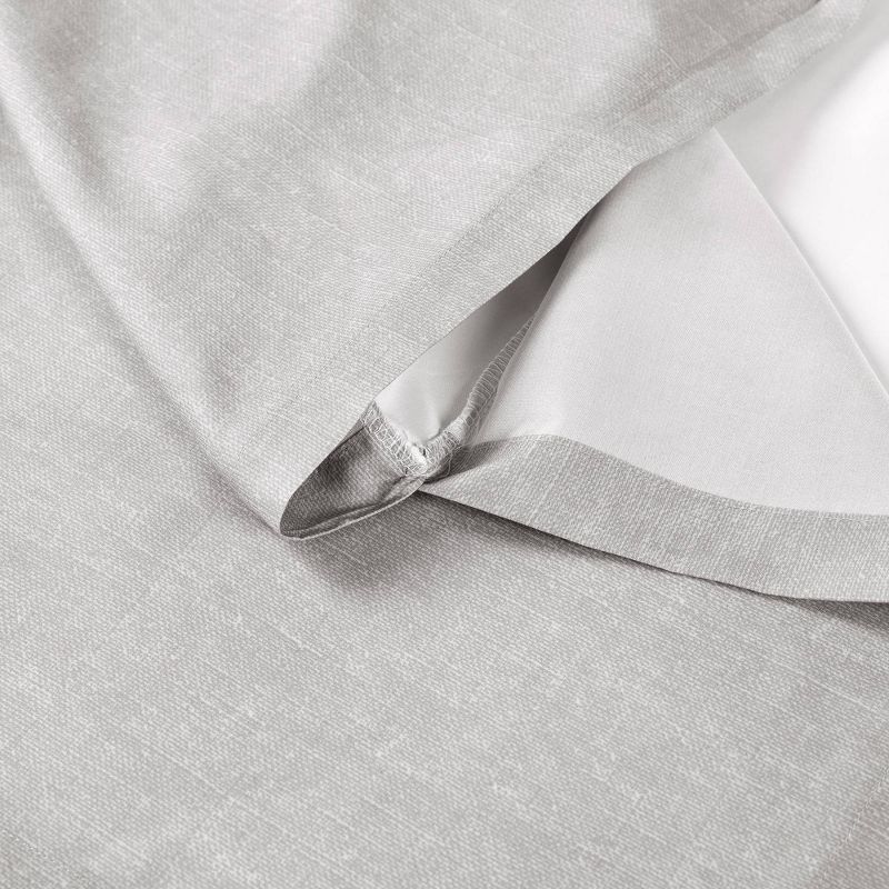 Lush D&#233;cor Printed Linen Textured Solid Crib Skirt - Gray Single, 3 of 4
