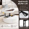 Lift-Top Coffee Table Round Cocktail Table Center Table Sofa Side Table Storage Accent Table with 1 Drawer, White - ModernLuxe - 4 of 4