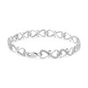 Haus of Brilliance Silver 1/3 Cttw Round-Cut Diamond Double Heart Infinity Link Bracelet - 2 of 4