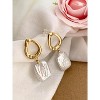 Baroque Pearl Stud & Hoop Earrings - Cultured Freshwater Pearl Square Statement Drop Dangle, Gold Plated Bridal & Birthday Gift - 2 of 4
