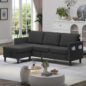 Mjkone Convertible L-Shaped Sectional 3-Seat Sofa with Storage Ottoman,Reversible Chaise - 1 of 4