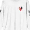 The Suicide Squad Movie Harley Quinn Diamond Bullseye Crew Neck Long Sleeve Men's White Tee - 2 of 4