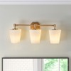 Dewdrop 3-Light Backlit Mirror Vanity Light, Modern Gold Wall Sconce with White Glass Shades, ETL Certified for Bathroom or Dressing Room - 2 of 4