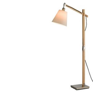 53" x 61" 3-way Walden Floor Lamp Camel - Adesso: Adjustable Wooden Arm, Industrial Style, ETL Listed - 1 of 4