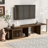Modern TV Stand And Cat House,Pet Friendly Furniture With Extendable Table,Sliding Shutter Door And Flip-Down Storage–LAOTIES - 3 of 4