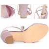 Perphy Women's Glitter Open Toe Criss Cross Strap Chunky Heel Sandals - 3 of 3