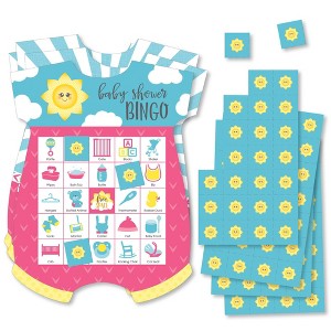 Big Dot of Happiness You Are My Sunshine - Picture Bingo Cards and Markers - Baby Shower Shaped Bingo Game - Set of 18 - 1 of 4