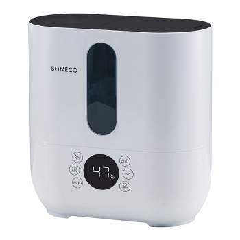 Boneco U350 Long Running Ultrasonic Humidifier with Warm or Cool Mist Function, Multifunctional LED Display, and 3 Gallon Capacity, White