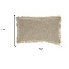 HomeRoots 14" X 24" Taupe Cotton Lumbar Throw Pillow with Fringe - 3 of 4