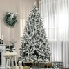 NAYSAYE 7.5ft Unlit Snow Flocked Pine Artificial Christmas Tree with Realistic Branch Tips for Holiday Decor, Green, 47.3"*47.3"*88.5" - 2 of 4