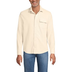 Lands' End Men's Long Sleeve Knit Workwear Waffle Shirt - 1 of 3
