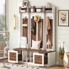 CAVINAS Hall Tree with 7 Hooks Modern Coat Rack with Open Shelves, Storage Bench and Shoe Rack for Entryway - 2 of 4