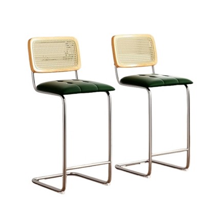 Infurnic Counter and Bar Stools, Modern Upholstered Bar Stools Set with Sturdy Legs, for Kitchen and Dining Room, 2PCS, Black, 17.7"*18.9"*42.5"