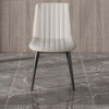 POVISON Contemporary High Back Dining Chairs Set of 2, Leather Side Chairs, Beige - 3 of 4