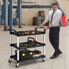 Costway 3-Shelf Utility Service Cart Aluminum Frame 490lbs Capacity w/ Casters - image 4 of 4