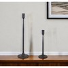 HomeRoots Set of Two Black Distressed Metal Tabletop Taper Candle Holders - 2 of 4