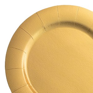 Smarty Had A Party 13" Gold Round Disposable Paper Charger Plates (120 Plates) - 1 of 4